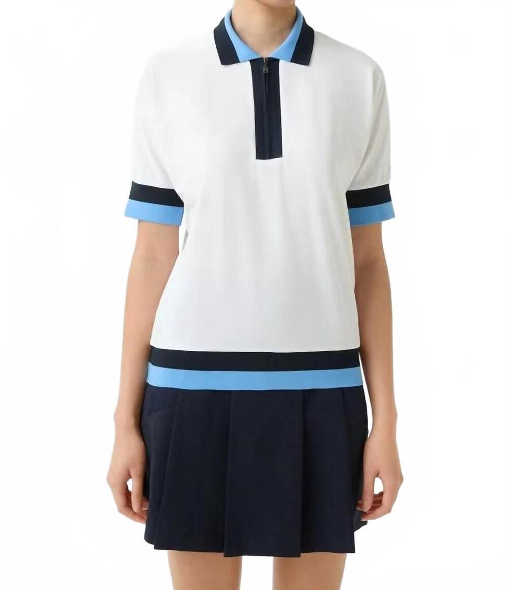 NEW BOGNER andrina polo shirt in white/blue